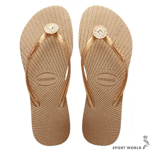 Havaianas 哈瓦仕 女鞋 拖鞋 夾腳拖 人字拖 水鑽 金【運動世界】4147064-0570W