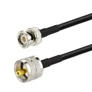 UHF PL259 Male to BNC Male RG58 CB Two Way Mobile Radio Antenna Adapter Cable 1m