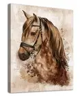 Abstract Wall Art Horse Canvas Pictures Watercolor Painting Prints Modern Abs...