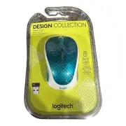 Logitech Design Collection 3 Buttons X1 Wheel USB RF Wireless Optical Mouse Teal