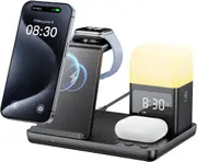 6 in 1 Magnetic Wireless Charger with Alarm Clock,Wireless Charging Stand Dock