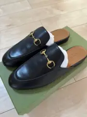 Gucci Horsebit Princetown Leather Slipper Mule Black Size 37 from japan