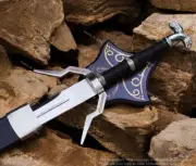 Witcher Feline Sword Handmade Geralt of Rivia Cosplay Movie Scabbard & Plaque