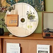 Minuover Small CD Mirror 7x7 Inch, Cool Music Decor, Retro Room Y2K Wall Decor, Funky Home, Nostalgic Silver Acrylic, Vinyl Retro, Creative Gift