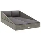 Outdoor Day Bed Sun Lounger Wicker Lounger Furniture Grey Poly Rattan vidaXL