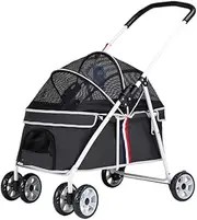 Pet Stroller Light Pet Travel Stroller Small and Medium-Sized Pet Breathable Stroller Puppy Foldable Travel Stroller Small Pet Stroller(Black)