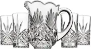 Godinger Pitcher and Glasses Drink Bar Set with Carafe, 4 Old Fashioned Glasses