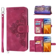 MCC For Samsung Galaxy A21s Wallet Case Cover Extra Card Slots w/ Strap A217 [Red]