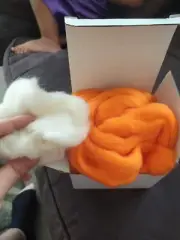 Orange 3.53oz Wool Roving Yarn For Needle Felting Wet Felting DIY Hand Spinning
