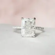 3.5Ct Radiant Shape Pave EF/VVS Moissanite Engagement Ring 925 Sterling Silver