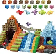 205PCS Toy Magentic Building Blocks, Light Up Cube Consturction Toys for Kids