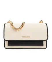 chain-link shoulder bag One size cream