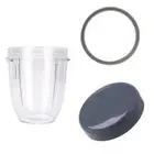 NNEDSZ For Nutribullet Short Cup + Stay Fresh Lid + Grey Seal - For 900 and 600