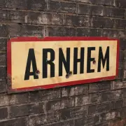 WW2 ARNHEM ROAD SIGN - French Repro Army Wall Plaque - Military - Steel Aged