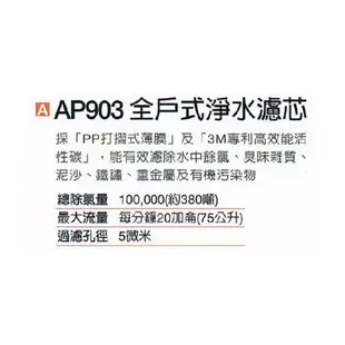 3M AP903 全戶式淨水系統前置保護濾心 AP810-2 溝槽式PP濾心2支 (9.5折)