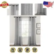 Light-Filtering Textured Sheer Curtain Panels - 38"W x 95"L, OEKO-TEX Certified