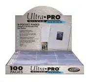 ULTRA PRO SILVER SERIES 9 POCKET CARD SLEEVES SEALED BOX 100 PAGES AFL POKEMON