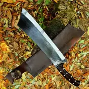 Handmade Kitchen Knife Carbon Steel Fixed Blade Sharp Butcher Knife with Sheath