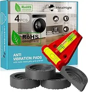 MetaMight Universal Anti-Vibration Pads for Washing Machine,2.8" Dia,4-Pack.Eco-Silicone,RoHS-Certified. Sturdy&Non-Slip,Great for Shock Absorption. Fit Fridge,Dryer,Dishwasher Legs stabilizer Damper