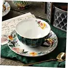 Tea Cup and Saucer,Porcelain Coffee Cup China Tea Cups and Saucers Royal Green