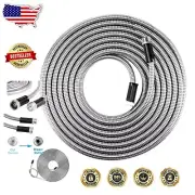 Lightweight 75ft Stainless Steel Hose - Expandable, High Flow, Heavy Duty Design