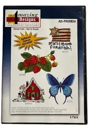 Amazing Designs Embroidery Solutions 4 Pack CD-ROM AD-PROMO4 Sample Pack 2002