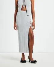 Sadie Tied Up Lurex Knit Midi Skirt
