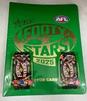 Select 2025 AFL Footy Stars Vinyl Album NEW. Including 2 Bonus Packs