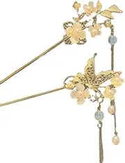 High End Butterfly Tassel Hairpin with Coiled Hair Hairpin
