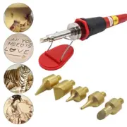 Heat Pyrography Marking Stencil Wood Burning Pen Kit Soldering Iron Head Set