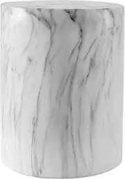 JONATHAN Y TBL1101A Troy 16" Modern Minimalist Faux Marble Column Indoor/Outdoor Accent Table Modern, Contemporary, Minimalist, Transitional for Living Room, Garden Room, Patio, Gray/White