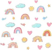 Dazzling Rainbow Cloud Window Stickers, Double-Side Glass Decals,Window Glass Wall Decor,Shiny Rainbow Prism Window Clings for Mirror Glass Display Shop Office School Supplies Reusable