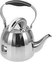 Cabilock 1.5L Tea Kettle Stovetop Tea Pot, Modern Stainless Steel Water Kettle with Removeable Strainer Portable Pot Teapot Infuser Filter Teaware for Boiling Water Loose Leaf, Silver