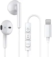 iPhone Headphones,Wired Lightning Headphones for iPhone 13 12 Pro Max MFi Certified Lightning Earbuds with Microphone & Volume Control for 11 XR SE