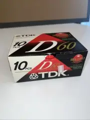 BRAND NEW TDK D-90 10 PACK BLANK CASSETTE TAPES HIGH OUTPUT IEC/TYPE 1 NORMAL