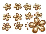 500 Champagne Acrylic Flatback Faceted Flower Rhinestone Gems 10mm