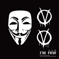 在飛比找Yahoo!奇摩拍賣優惠-反光屋FKW V怪客 V符號 面具 反光貼紙 1份3張 可剪