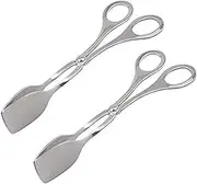 domoi 2 Pieces Kitchen Tongs Grill Tongs Pastry Tongs Serving Tongs Multi-Purpose Tongs The Scissors-Shaped Cooking Tongs
