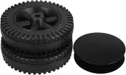 Vaguelly 2pcs Bbq Caster Wheels with Cover Swivel Appliance Rollers for Grills Lawnmowers Utility Carts Lightweight Heat Resistant Black Design