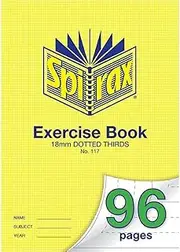 Spirax 117 A4 Exercise Book with 18MM Dotted Thirds (96 Pages)