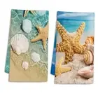 Starfish and Seashell on Beach Hand Towels Set of 2 Decorative Hand Bath Towel