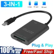 USB C to SD TF Card Reader 3-in-1 USB C 3.0 Memory Card Adapter for iPad Pro XPS