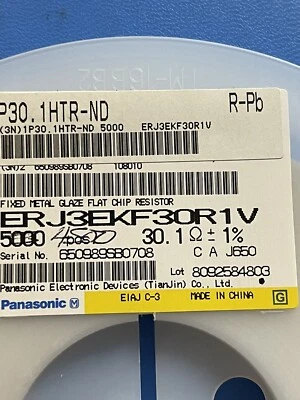 ERJ-3EKF30R1V RESISTOR THICK FILM 30.1 Ohm 1% 0.1W 0603 SMD (100 PER LOT)