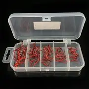 50pcs/Box Fishing Treble Hooks, High Carbon Steel Fishing Hooks Sharp & Round Bend Fishing Treble Hooks for Catfish Lures Baits Bass