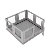 Fin Xxl Wooden Dog Whelping Pen Box Safe Glass Pet Puppy Playpen With Waterproof Mat