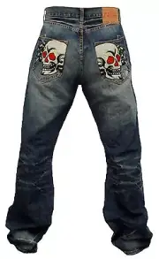 ED HARDY DENIM JEANS 46117LD34 JERRY SPIDERSKULL PNT size 36 & 40