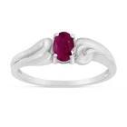 14k White Gold Oval Ruby Ring