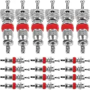 Happyyami 100pcs Car Truck Motorcycle Tire Stem Core Replacement Kit Nickel-plated Copper Air Pressure 300 Psi Universal Fitment