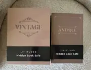 NEW Hidden Book Safe Metal Lock Box With 3-Digit Combination Lock 2-Pack