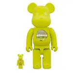 《現貨》BE@RBRICK X ATMOS X LACOSTE 螢光 植絨100% 400% 500%